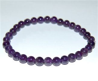 Edelsteinarmband Amethyst, ca. 6mm, ca. 19 cm